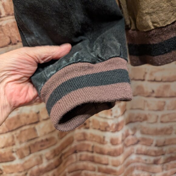 Vintage American Outpost Tan and Black Bomber/Varsity Jacket Size XL - Picture 7 of 12